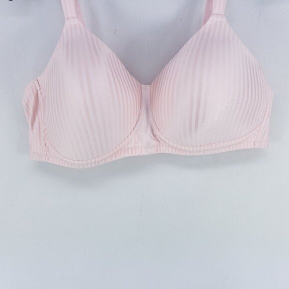 Playtex Secrets Perfectly Smooth Bra Size 44C Pink Striped Wirefree - Picture 3 of 7